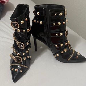 Black Studded Ankle Boots